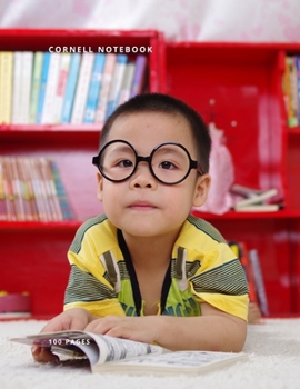 Cornell Notebook, 100 pages, white paper: Cute Boy Colorful Cornell Note Paper Notebook. Exercise Book Large Ruled Medium Lined Journal Taking Notes School College University Course