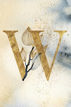 Paperback Monogram Notebook W: 6 x 9 Gold Initial Diary for Women Book