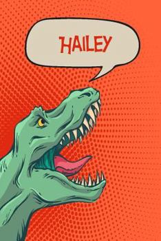 Paperback Hailey: Personalized Dino Isometric Dot Paper Notebook 120 Pages 6x9 Book