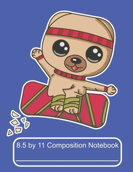 Paperback 8.5 by 11 Composition Notebook: Adorable Winter Pomeranian Puppy Dog Riding A Snowboard Book