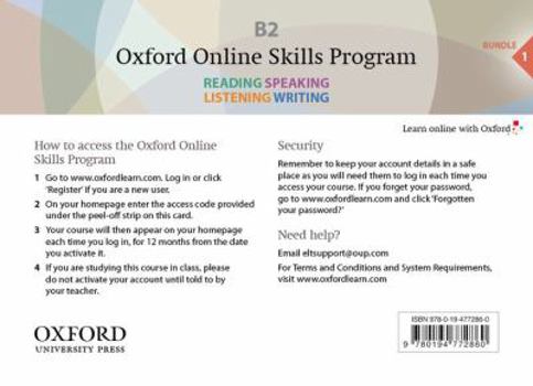 American English File 2e 4 Online Skills Program B2 Access Code Card