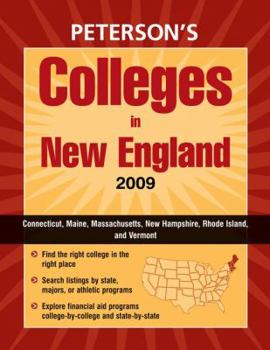 Paperback Regional Guide: New England 2009 (Peterson's Colleges in New England) Book