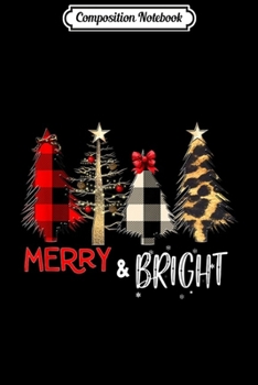 Composition Notebook: Merry and Bright Christmas Wild Leopard Plaid Trees Xmas  Journal/Notebook Blank Lined Ruled 6x9 100 Pages