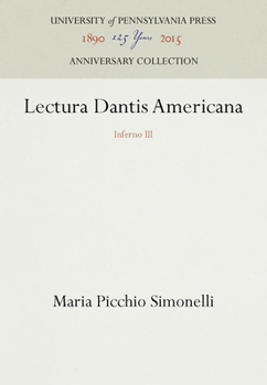 Hardcover Lectura Dantis Americana: Inferno III Book
