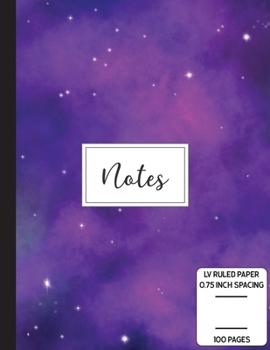 Notes: Low Vision Notebook | 0.75 Inch LV Ruled Paper | Full Size Bold Large Print Lined | Page Numbers | Jagger Orchid Cover