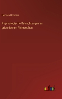 Hardcover Psychologische Betrachtungen an griechischen Philosophen [German] Book