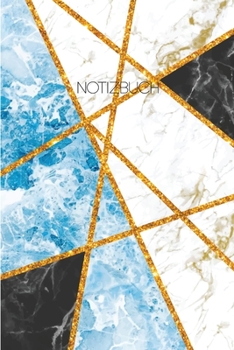 Notizbuch: Blanko  Journal A5 Liniert Mit Marmor Muster Rose Gold Blau (German Edition)