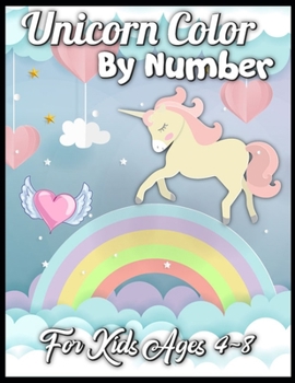 Paperback unicorn color by number for kids ages 4-8 Book