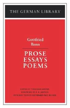 Paperback Prose Essays Poems: Gottfried Benn Book