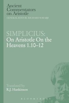 Paperback Simplicius: On Aristotle on the Heavens 1.10-12 Book