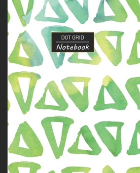 Paperback Dot Grid Notebook: Dotted Grid Notebook/Journal - Watercolor Green Triangle Geometric Pattern - 100 Pages - 7.5" x 9.25" - Children Kids Book