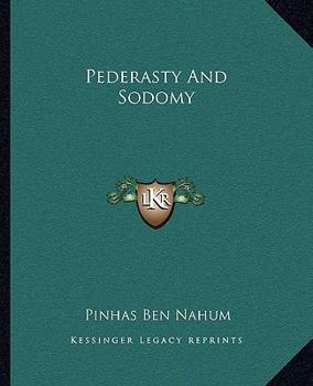 Paperback Pederasty And Sodomy Book