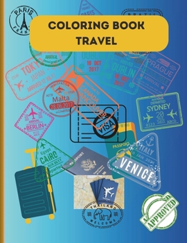 Paperback ADULT COLORING BOOK - Travel Book