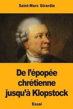 Paperback De l'épopée chrétienne jusqu'à Klopstock [French] Book