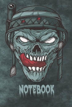 Paperback Notebook: Zombie Trooper Skull Halloween Themed 120 page Blank Lined Notebook Journal - College Ruled 6" x 9" Book