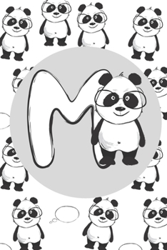 Paperback M: Initial M Monogram Notebook Journal Gift Cute Panda character design Book