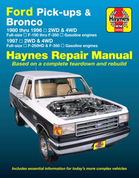 Paperback Ford F-100, F-150, F-250, F-350 Full-Size Pick-Ups & Bronco 1980-96; Ford F-250hd & F-350 1997 Book