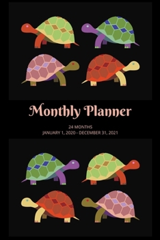 Paperback Monthly Planner: Turtles; 24 months; January 1, 2020 - December 31, 2021; 6" x 9" Book