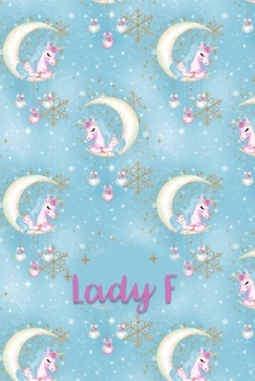 Lady F: Dot Grid Journal with Her Unicorn Name/Initial with Christmas Theme