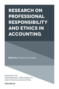 Hardcover Research on Professional Responsibility and Ethics in Accounting Book