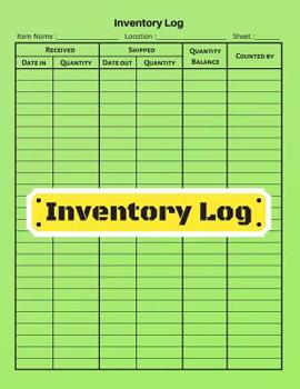 Inventory log: V.6 - Inventory Tracking Book, Inventory Management and Control, Small Business Bookkeeping / double-sided perfect binding, non-perforated