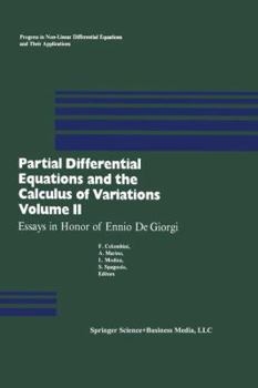 Paperback Partial Differential Equations and the Calculus of Variations: Essays in Honor of Ennio de Giorgi Volume 2 Book