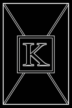 K: Personalized Dot Grid Bullet BUJO Notebook Journal Modern Sleek Black White Minimalist Initial Monogram Letter K - Many Usage Handy Travel Size For Boys MenTeens