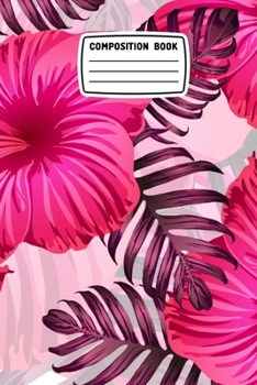 Composition Notebook: Tropical Palm Floral Pink Pattern