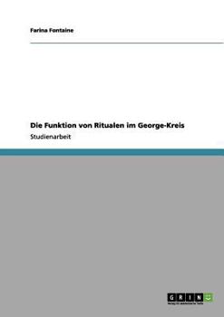 Paperback Die Funktion von Ritualen im George-Kreis [German] Book