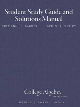 Paperback College Algebra Student Study Guide and Solutions Manual Book