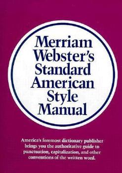 Hardcover Merriam-Webster's Standard American Style Manual Book