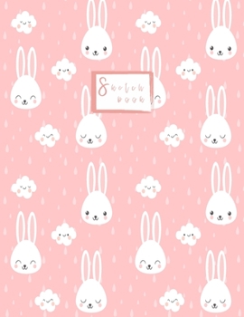 Paperback Sketchbook: Rabbit and Cloud Kawaii Sketchbook for Girls: 110 Pages of 8.5"x 11" Blank Paper for Drawing, Doodling or Sketching (S Book