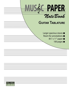 Paperback MUSIC PAPER NoteBook - Guitar Tablature Book