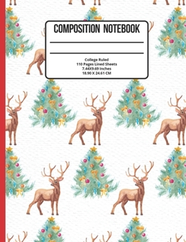 Paperback Composition Notebook College Ruled: Christmas 110 Pages Book