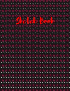 Sketch Book: with red stars on the cover of this Blank, Large 8.5"x 11" 100 page Personal Artist Sketchbook Scrapbook: for sketching, Creative doodling, and Drawing