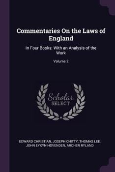 Paperback Commentaries On the Laws of England: In Four Books; With an Analysis of the Work; Volume 2 Book