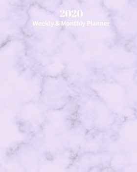 Paperback 2020 Weekly and Monthly Planner: Purple Marble Design - Monthly Calendar with U.S./UK/ Canadian/Christian/Jewish/Muslim Holidays- Calendar in Review/N Book