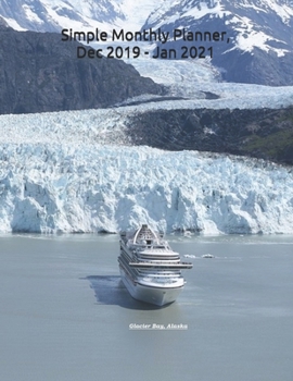 Simple Monthly Planner Dec 2019 -Jan 2021: Large A4 size Organizer, One Month spread over 2 pages, Convenient for Men Women Kids Students Teachers, ... or backpack, Space for Notes and To Do Lists