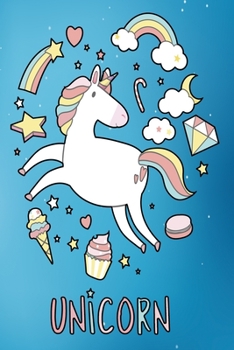 Unicorn in the galaxy: Dot Grid 6x9 Dotted Bullet Journal and Notebook 120 Pages Galactic sweet unicorn with sweets and rainbows