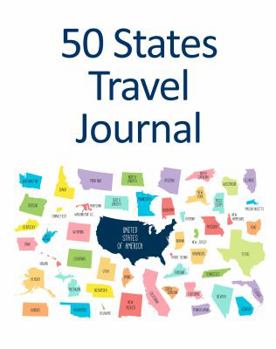 Paperback 50 States Travel Journal: Colorful US States Cover Book