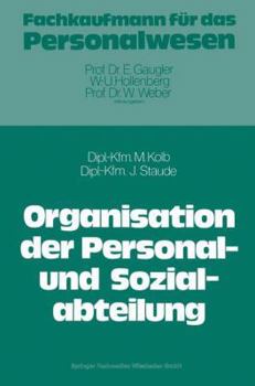 Paperback Die Organisation Der Personal- Und Sozialabteilung [German] Book