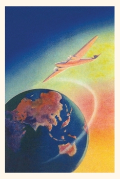 Paperback Vintage Journal Airplane Flying over Far East Book