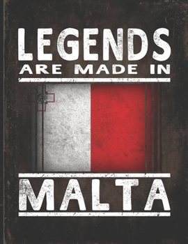 Legends Are Made In Malta: Customized Gift for Maltese Coworker  Undated Planner Daily Weekly Monthly Calendar Organizer Journal