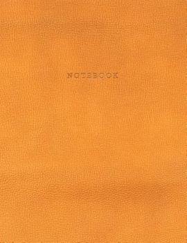 Notebook: Vintage Bright Orange Leather Style - Gold Lettering - Softcover | 150 College-ruled Pages | 8.5 x 11 size (Leather Style Collection - Journal, Notebook, Diary, Composition Book)