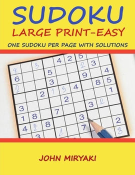 Paperback Sudoku Large Print - Easy - One Sudoku per Page with Solutions: 100 Sudoku Puzzles for Beginners [Large Print] Book