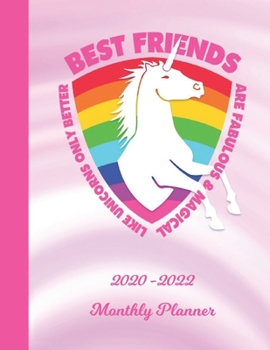 Paperback Monthly Planner: Best Friend Pink 2 Year Organizer with Note Pages (24 Months) - Jan 2020 - Dec 2021 - Month Planning - Appointment Cal Book