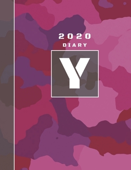 Personalised 2020 Diary Week To View Planner: A4  Letter Y Pink Camo Camouflage Organiser And Planner For The Year Ahead, School, Business, Office, Work, University