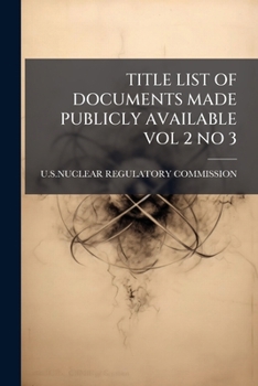 Paperback Title List of Documents Made Publicly Available Vol 2 No 3 Book