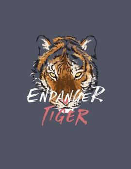 Endanger tiger: Endanger tiger on purple cover and Dot Graph Line Sketch pages, Extra large (8.5 x 11) inches, 110 pages, White paper, Sketch, Draw and Paint