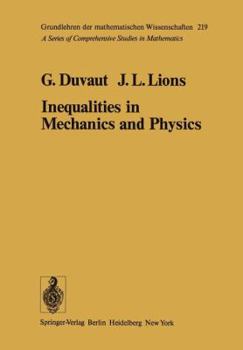 Paperback Inequalities in Mechanics and Physics Book